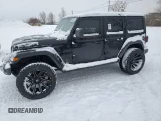 2023 Jeep Wrangler Sahara with VIN 1C4HJXEN2PW595213, listed as a Copart auction lot 43502545 with 49,874 mi miles and Clean title. Bid and sale history available at DreamBid. Image 1.