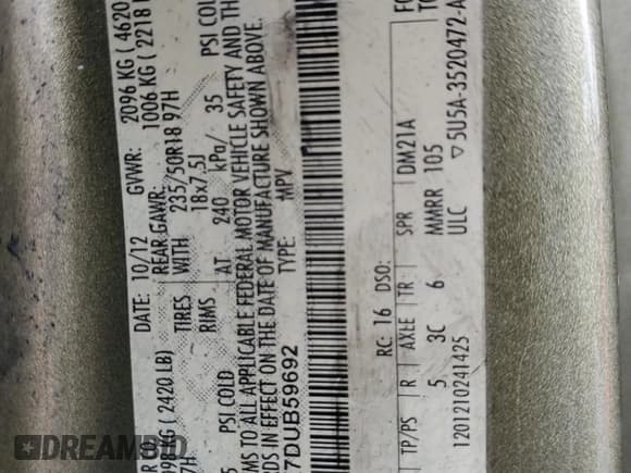 ✅ 2013 Ford Escape SEL • VIN: 1FMCU0HX7DUB59692 • Lot: 85194195. Listed on Copart with Not provided. Free auction sales archive from the USA and detailed vehicle history report at DreamBid. Image 12.