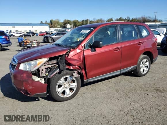 2014 Subaru Forester 2.5i with VIN JF2SJAAC6EH458558, listed as a Copart auction lot 86837085 with 151,432 mi miles and Salvage title. Bid and sale history available at DreamBid. Image 1.