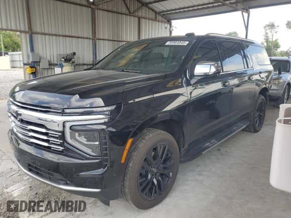 2025 Chevrolet Suburban Premier with VIN 1GNS6FRD9SR104444, listed as a Copart auction lot 59964845 with 6,106 mi miles and Salvage title. Bid and sale history available at DreamBid. Image 1.