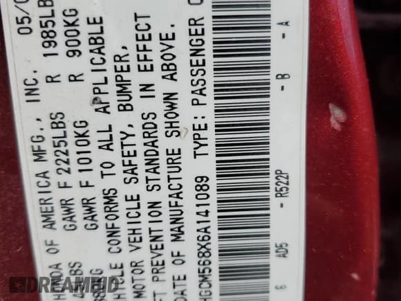 ✅ 2006 Honda Accord EX-L • VIN: 1HGCM568X6A141089 • Lot: 71658955. Listed on Copart with 222,008 mi. Free auction sales archive from the USA and detailed vehicle history report at DreamBid. Image 13.