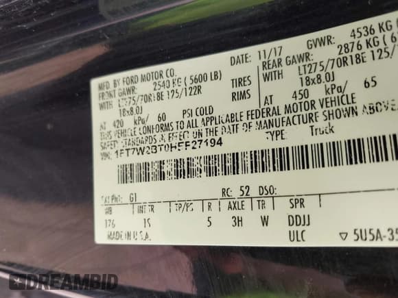 ✅ 2017 Ford F-250 Lariat • VIN: 1FT7W2BT0HEF27194 • Лот: 42061350. Опубликован ранее на IAAI с пробегом 206 679 миль. Бесплатный доступ к архиву аукционных продаж из США и подробный отчёт об истории автомобиля на DreamBid. Изображение 9.