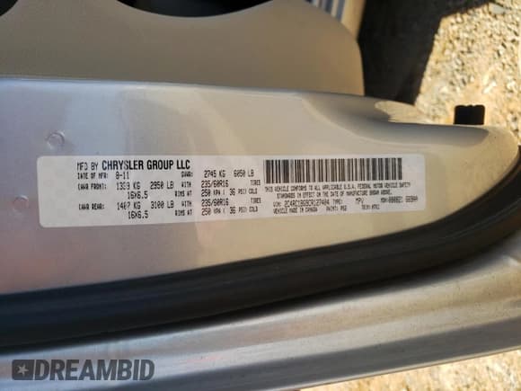 ✅ 2012 Chrysler Town & Country Touring • VIN: 2C4RC1BG9CR127404 • Лот: 91946535. Опубликован ранее на Copart с пробегом 111 676 миль. Бесплатный доступ к архиву аукционных продаж из США и подробный отчёт об истории автомобиля на DreamBid. Изображение 13.