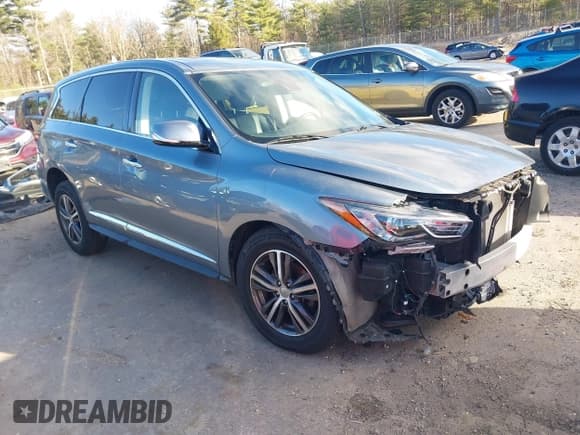 ✅ 2019 Infiniti QX60 Luxe • VIN: 5N1DL0MM4KC557643 • Lot: 43723308. Listed on IAAI with 110,357 mi. Free auction sales archive from the USA and detailed vehicle history report at DreamBid. Image 1.