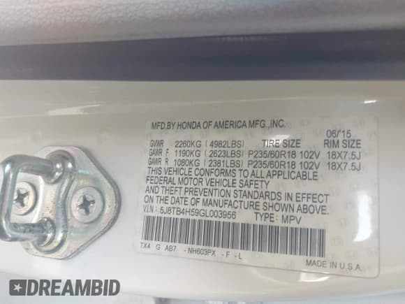 ✅ 2016 Acura RDX Technology • VIN: 5J8TB4H59GL003956 • Lot: 42835459. Wystawiony na IAAI z przebiegiem 121 083 mil. Bezpłatny archiwum sprzedaży aukcyjnych z USA i szczegółowy raport historii pojazdu na DreamBid. Zdjęcie 9.