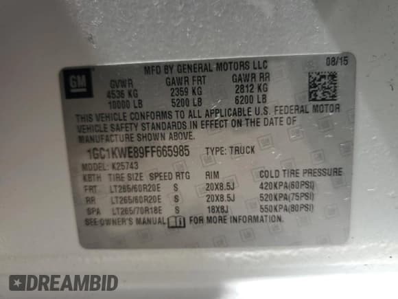 ✅ 2015 Chevrolet Silverado 2500HD LTZ • VIN: 1GC1KWE89FF665985 • Lot: 65956845. Wystawiony na Copart z przebiegiem 261 917 mil. Bezpłatny archiwum sprzedaży aukcyjnych z USA i szczegółowy raport historii pojazdu na DreamBid. Zdjęcie 13.