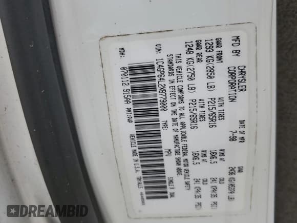 ✅ 1999 Chrysler Town & Country LXi • VIN: 1C4GP64L2XB779000 • Lot: 75893594. Listed on Copart with 109,619 mi. Free auction sales archive from the USA and detailed vehicle history report at DreamBid. Image 14.