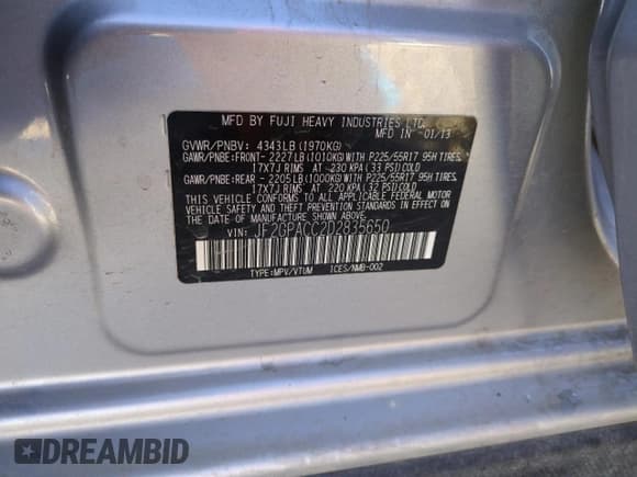 ✅ 2013 Subaru Crosstrek Premium • VIN: JF2GPACC2D2835650 • Lot: 81247294. Listed on Copart with 126,909 mi. Free auction sales archive from the USA and detailed vehicle history report at DreamBid. Image 13.