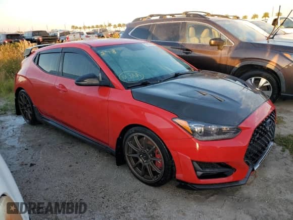 2020 Hyundai Veloster with VIN KMHT36AH4LU007036, listed as a Copart auction lot 74078074 with Not provided miles and Non repairable. Bid and sale history available at DreamBid. Image 4.