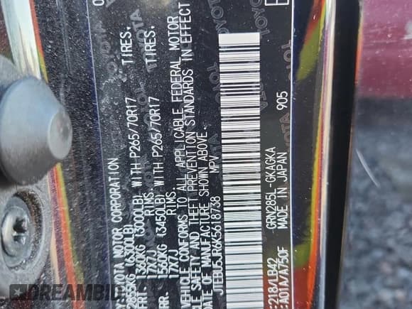 ✅ 2019 Toyota 4Runner SR5 • VIN: JTEBU5JR6K5618738 • Lot: 90709275. Wystawiony na Copart z przebiegiem 59 642 mil. Bezpłatny archiwum sprzedaży aukcyjnych z USA i szczegółowy raport historii pojazdu na DreamBid. Zdjęcie 13.