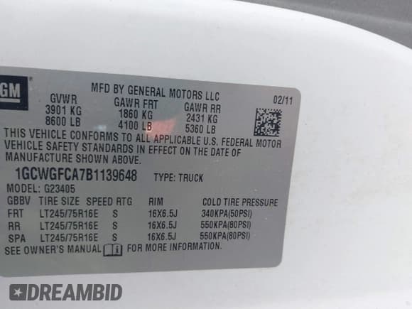 ✅ 2011 Chevrolet Express Cargo • VIN: 1GCWGFCA7B1139648 • Lot: 43827581. Listed on IAAI with 275,470 mi. Free auction sales archive from the USA and detailed vehicle history report at DreamBid. Image 9.