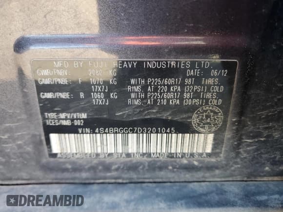 ✅ 2013 Subaru Outback • VIN: 4S4BRGGC7D3201045 • Lot: 89717135. Wystawiony na Copart z przebiegiem 267 282 mil. Bezpłatny archiwum sprzedaży aukcyjnych z USA i szczegółowy raport historii pojazdu na DreamBid. Zdjęcie 13.