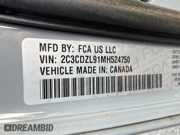 ✅ 2021 Dodge Challenger SRT Hellcat Redeye Widebody • VIN: 2C3CDZL91MH524750 • Lot: 68050445. Wystawiony na Copart z przebiegiem 37 862 mil. Bezpłatny archiwum sprzedaży aukcyjnych z USA i szczegółowy raport historii pojazdu na DreamBid. Zdjęcie 10.