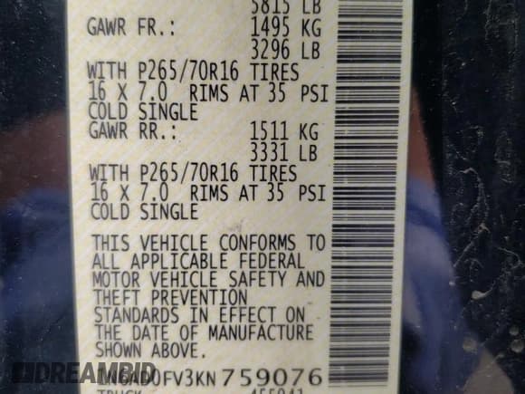 ✅ 2019 Nissan Frontier SV • VIN: 1N6AD0FV3KN759076 • Лот: 58071135. Опубликован ранее на Copart с пробегом 151 045 миль. Бесплатный доступ к архиву аукционных продаж из США и подробный отчёт об истории автомобиля на DreamBid. Изображение 12.