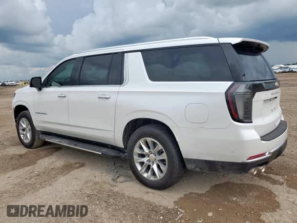 2025 Chevrolet Suburban Premier with VIN 1GNS6FRD7SR181541, listed as a Copart auction lot 64447805 with 2,843 mi miles and Salvage title. Bid and sale history available at DreamBid. Image 2.