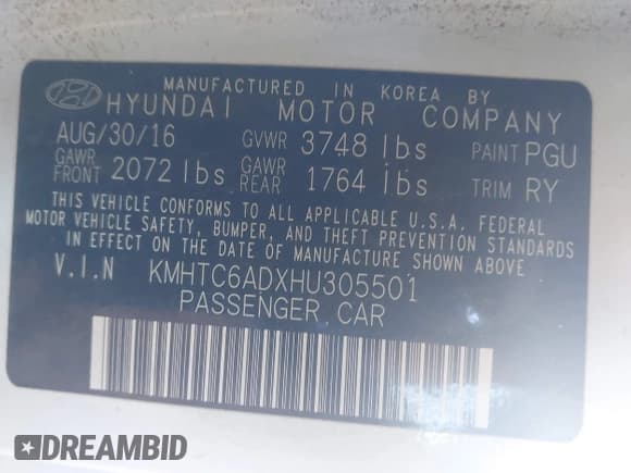 ✅ 2017 Hyundai Veloster Value Edition • VIN: KMHTC6ADXHU305501 • Lot: 43626462. Listed on IAAI with 96,597 mi. Free auction sales archive from the USA and detailed vehicle history report at DreamBid. Image 9.