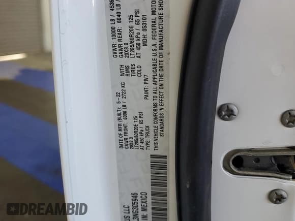 ✅ 2022 Ram 2500 Laramie • VIN: 3C6UR5NL3NG305946 • Лот: 78643364. Опубликован ранее на Copart с пробегом 36 439 миль. Бесплатный доступ к архиву аукционных продаж из США и подробный отчёт об истории автомобиля на DreamBid. Изображение 13.