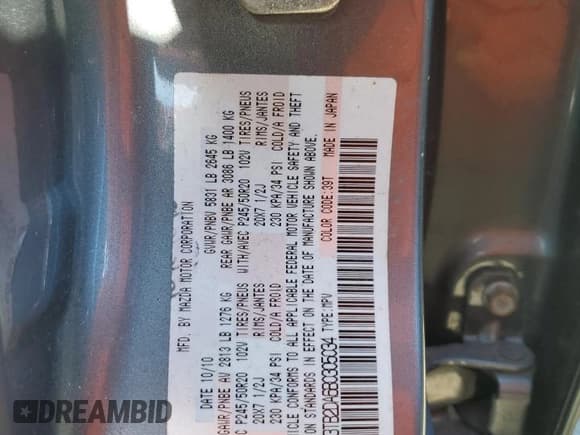 ✅ 2011 Mazda CX-9 Grand Touring • VIN: JM3TB2DA6B0305034 • Лот: 47135235. Опубликован ранее на Copart с пробегом 283 150 миль. Бесплатный доступ к архиву аукционных продаж из США и подробный отчёт об истории автомобиля на DreamBid. Изображение 15.