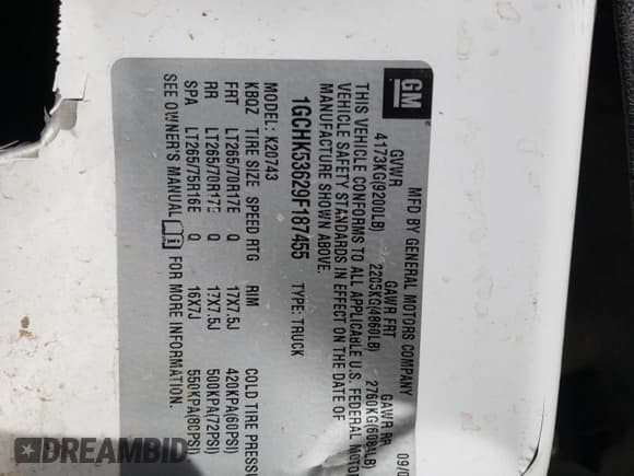 ✅ 2009 Chevrolet Silverado 2500HD LT • VIN: 1GCHK53629F187455 • Lot: 45472925. Listed on Copart with Not provided. Free auction sales archive from the USA and detailed vehicle history report at DreamBid. Image 12.