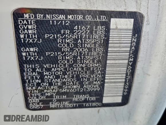 ✅ 2013 Nissan Juke SL • VIN: JN8AF5MV6DT213999 • Lot: 94689925. Wystawiony na Copart z przebiegiem 148 967 mil. Bezpłatny archiwum sprzedaży aukcyjnych z USA i szczegółowy raport historii pojazdu na DreamBid. Zdjęcie 13.