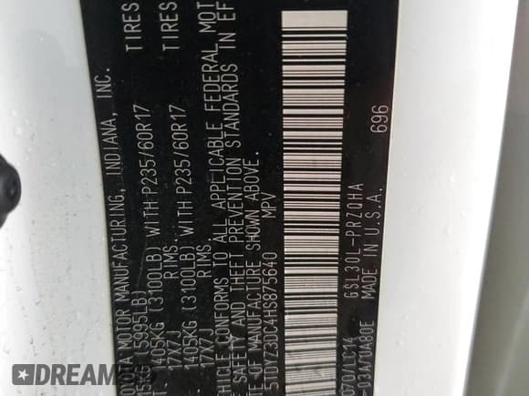 ✅ 2017 Toyota Sienna XLE Auto Access Seat • VIN: 5TDYZ3DC4HS875640 • Lot: 82389965. Listed on Copart with 138,691 mi. Free auction sales archive from the USA and detailed vehicle history report at DreamBid. Image 13.