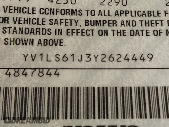 ✅ 2000 Volvo S70 • VIN: YV1LS61J3Y2624449 • Лот: 42451332. Опубликован ранее на IAAI с пробегом 296 595 миль. Бесплатный доступ к архиву аукционных продаж из США и подробный отчёт об истории автомобиля на DreamBid. Изображение 9.