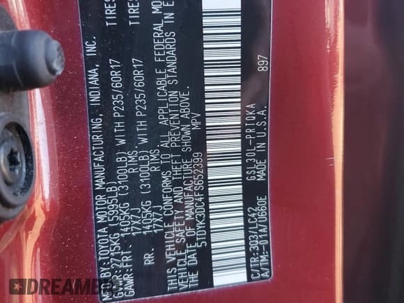 ✅ 2015 Toyota Sienna XLE • VIN: 5TDYK3DC4FS652399 • Lot: 89915945. Wystawiony na Copart z przebiegiem 95 519 mil. Bezpłatny archiwum sprzedaży aukcyjnych z USA i szczegółowy raport historii pojazdu na DreamBid. Zdjęcie 13.