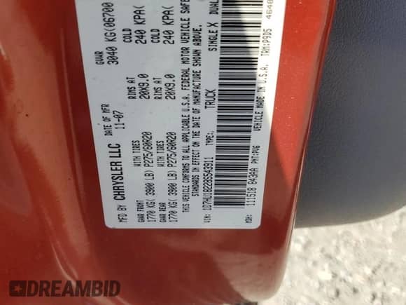 ✅ 2008 Dodge 1500 SLT • VIN: 1D7HU18228S543911 • Лот: 91185755. Опубликован ранее на Copart с пробегом 171 233 миль. Бесплатный доступ к архиву аукционных продаж из США и подробный отчёт об истории автомобиля на DreamBid. Изображение 12.