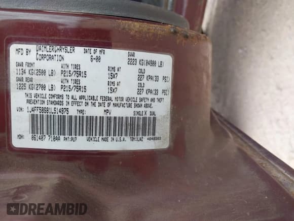 ✅ 2001 Jeep Cherokee Sport • VIN: 1J4FF58S81L514975 • Lot: 42994136. Wystawiony na IAAI z przebiegiem Nie podano. Bezpłatny archiwum sprzedaży aukcyjnych z USA i szczegółowy raport historii pojazdu na DreamBid. Zdjęcie 9.