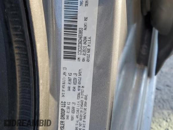 ✅ 2013 Dodge Avenger SXT • VIN: 1C3CDZCB6DN653853 • Лот: 41831505. Опубликован ранее на Copart с пробегом 150 865 миль. Бесплатный доступ к архиву аукционных продаж из США и подробный отчёт об истории автомобиля на DreamBid. Изображение 15.