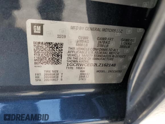 ✅ 2020 Chevrolet Silverado 1500 LT • VIN: 1GCRWCED2LZ162148 • Lot: 68506474. Wystawiony na Copart z przebiegiem 150 966 mil. Bezpłatny archiwum sprzedaży aukcyjnych z USA i szczegółowy raport historii pojazdu na DreamBid. Zdjęcie 12.