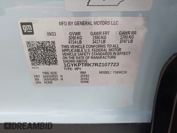 ✅ 2024 Cadillac LYRIQ Sport • VIN: 1GYKPTRK7RZ107723 • Lot: 42606228. Listed on IAAI with 14,498 mi. Free auction sales archive from the USA and detailed vehicle history report at DreamBid. Image 9.