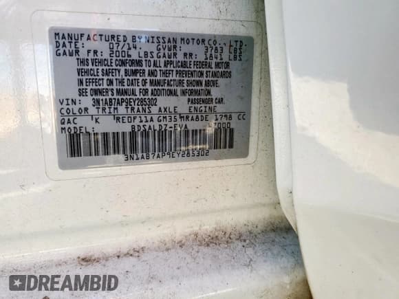 ✅ 2014 Nissan Sentra FE+ S • VIN: 3N1AB7AP9EY285302 • Lot: 68046685. Wystawiony na Copart z przebiegiem 128 016 mil. Bezpłatny archiwum sprzedaży aukcyjnych z USA i szczegółowy raport historii pojazdu na DreamBid. Zdjęcie 12.