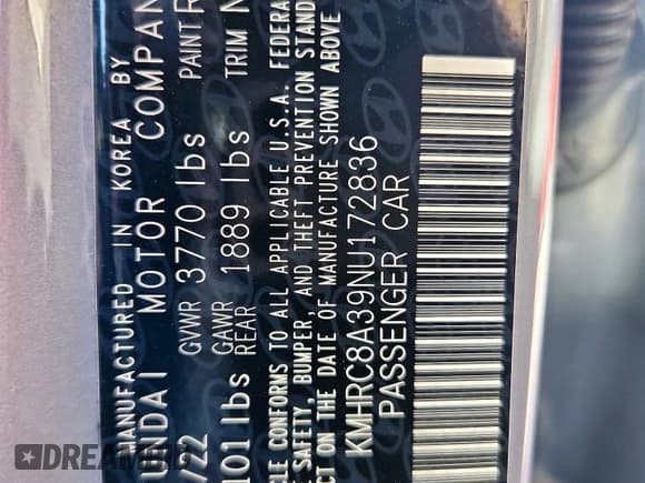 ✅ 2022 Hyundai Venue Limited • VIN: KMHRC8A39NU172836 • Лот: 90519175. Опубликован ранее на Copart с пробегом 34 818 миль. Бесплатный доступ к архиву аукционных продаж из США и подробный отчёт об истории автомобиля на DreamBid. Изображение 13.