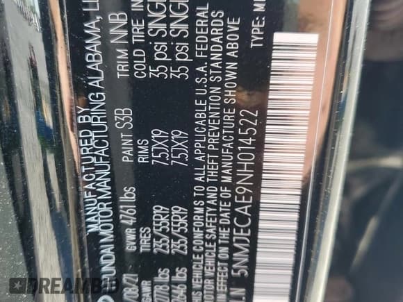 ✅ 2022 Hyundai Tucson Limited • VIN: 5NMJECAE9NH014522 • Lot: 82624985. Wystawiony na Copart z przebiegiem 33 508 mil. Bezpłatny archiwum sprzedaży aukcyjnych z USA i szczegółowy raport historii pojazdu na DreamBid. Zdjęcie 13.