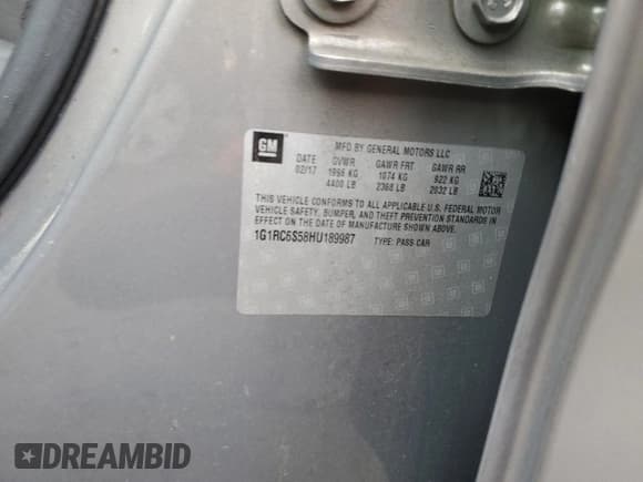 ✅ 2017 Chevrolet Volt LT • VIN: 1G1RC6S58HU189987 • Lot: 83861334. Wystawiony na Copart z przebiegiem 77 285 mil. Bezpłatny archiwum sprzedaży aukcyjnych z USA i szczegółowy raport historii pojazdu na DreamBid. Zdjęcie 15.