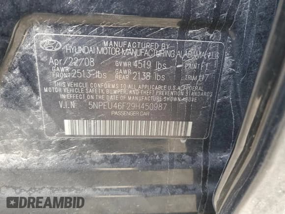 ✅ 2009 Hyundai Sonata Limited • VIN: 5NPEU46F29H450987 • Лот: 84093924. Опубликован ранее на Copart с пробегом 166 258 миль. Бесплатный доступ к архиву аукционных продаж из США и подробный отчёт об истории автомобиля на DreamBid. Изображение 12.