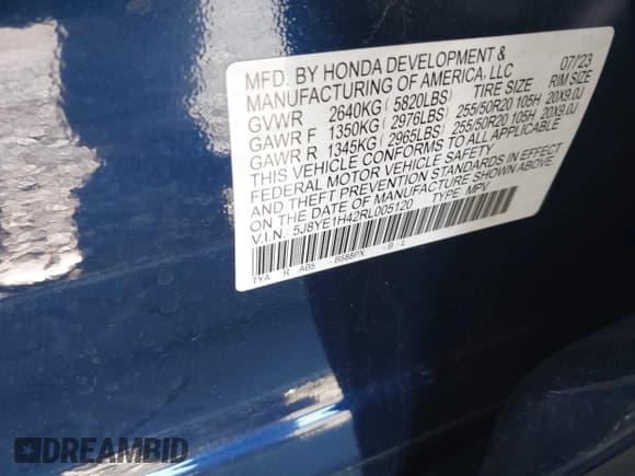 ✅ 2024 Acura MDX Technology • VIN: 5J8YE1H42RL005120 • Lot: 43443901. Listed on IAAI with 32,104 mi. Free auction sales archive from the USA and detailed vehicle history report at DreamBid. Image 9.