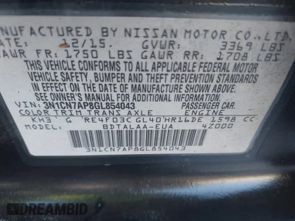 ✅ 2016 Nissan Versa S • VIN: 3N1CN7AP8GL854043 • Lot: 42997783. Listed on IAAI with 162,554 mi. Free auction sales archive from the USA and detailed vehicle history report at DreamBid. Image 9.