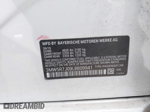 ✅ 2020 BMW 3 Series 330i xDrive • VIN: 3MW5R7J09L8B09941 • Lot: 43489431. Wystawiony na IAAI z przebiegiem 55 997 mil. Bezpłatny archiwum sprzedaży aukcyjnych z USA i szczegółowy raport historii pojazdu na DreamBid. Zdjęcie 9.