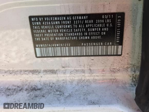 ✅ 2011 Volkswagen Golf GTI w/Sunroof & Navi PZEV • VIN: WVWGD7AJ4BW261232 • Lot: 52813115. Wystawiony na Copart z przebiegiem 150 574 mil. Bezpłatny archiwum sprzedaży aukcyjnych z USA i szczegółowy raport historii pojazdu na DreamBid. Zdjęcie 12.