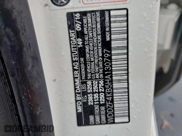 ✅ 2017 Mercedes-Benz E 300 Luxury • VIN: WDDZF4KB5HA130797 • Lot: 96342785. Listed on Copart with 151,997 mi. Free auction sales archive from the USA and detailed vehicle history report at DreamBid. Image 12.