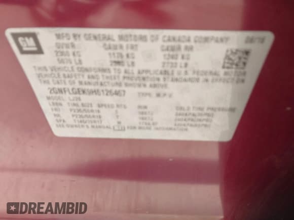 ✅ 2017 Chevrolet Equinox Premier • VIN: 2GNFLGEK9H6126467 • Лот: 43522056. Опубликован ранее на IAAI с пробегом 161 541 миль. Бесплатный доступ к архиву аукционных продаж из США и подробный отчёт об истории автомобиля на DreamBid. Изображение 9.