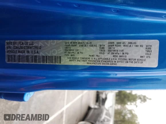 ✅ 2021 Jeep Wrangler Unlimited Sahara Altitude • VIN: 1C4HJXEG7MW728612 • Lot: 45001535. Listed on Copart with 24,027 mi. Free auction sales archive from the USA and detailed vehicle history report at DreamBid. Image 13.