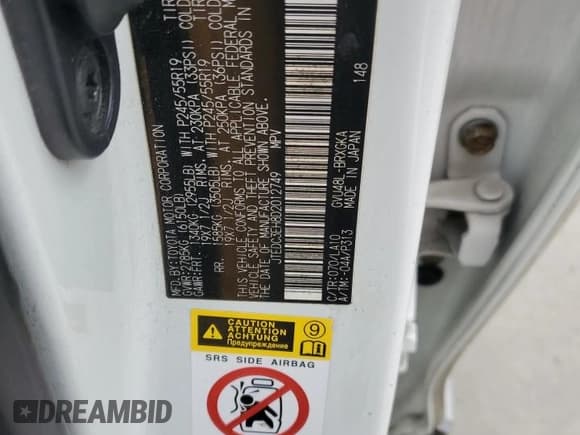 ✅ 2013 Toyota Highlander Limited • VIN: JTEDC3EH8D2012749 • Lot: 87449295. Listed on Copart with 331,012 mi. Free auction sales archive from the USA and detailed vehicle history report at DreamBid. Image 14.