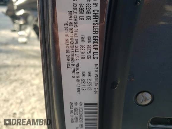 2014 Dodge Challenger SXT z VIN 2C3CDYAG4EH313829, wystawiony jako Copart lot #68274174 z przebiegiem Nie podano mil oraz Szkoda całkowita • Salvage title. Historia ofert i sprzedaży dostępna na DreamBid. Obrazek 13.