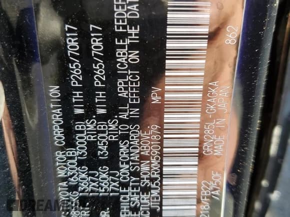 ✅ 2021 Toyota 4Runner SR5 • VIN: JTEMU5JRXM5901879 • Lot: 80940595. Wystawiony na Copart z przebiegiem Nie podano. Bezpłatny archiwum sprzedaży aukcyjnych z USA i szczegółowy raport historii pojazdu na DreamBid. Zdjęcie 13.