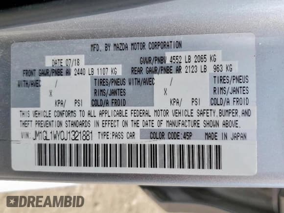 ✅ 2018 Mazda 6 Grand Touring Reserve • VIN: JM1GL1WY0J1321881 • Lot: 85932695. Wystawiony na Copart z przebiegiem 100 254 mil. Bezpłatny archiwum sprzedaży aukcyjnych z USA i szczegółowy raport historii pojazdu na DreamBid. Zdjęcie 13.