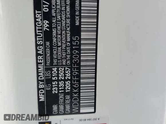 ✅ 2015 Mercedes-Benz E 400 • VIN: WDDKK6FF9FF309155 • Lot: 67459565. Listed on Copart with 123,387 mi. Free auction sales archive from the USA and detailed vehicle history report at DreamBid. Image 12.