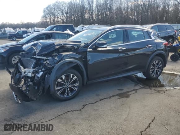 ✅ 2018 Infiniti QX30 Luxury • VIN: SJKCH5CR3JA059873 • Lot: 47503605. Listed on Copart with 43,561 mi. Free auction sales archive from the USA and detailed vehicle history report at DreamBid. Image 1.